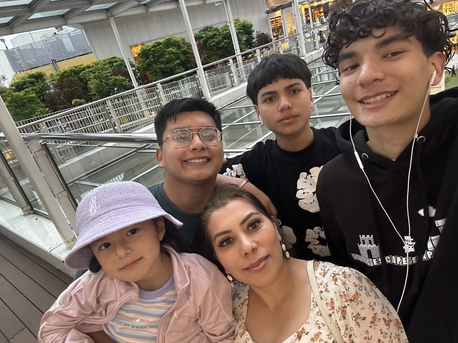 Karina with her four children on a family outing