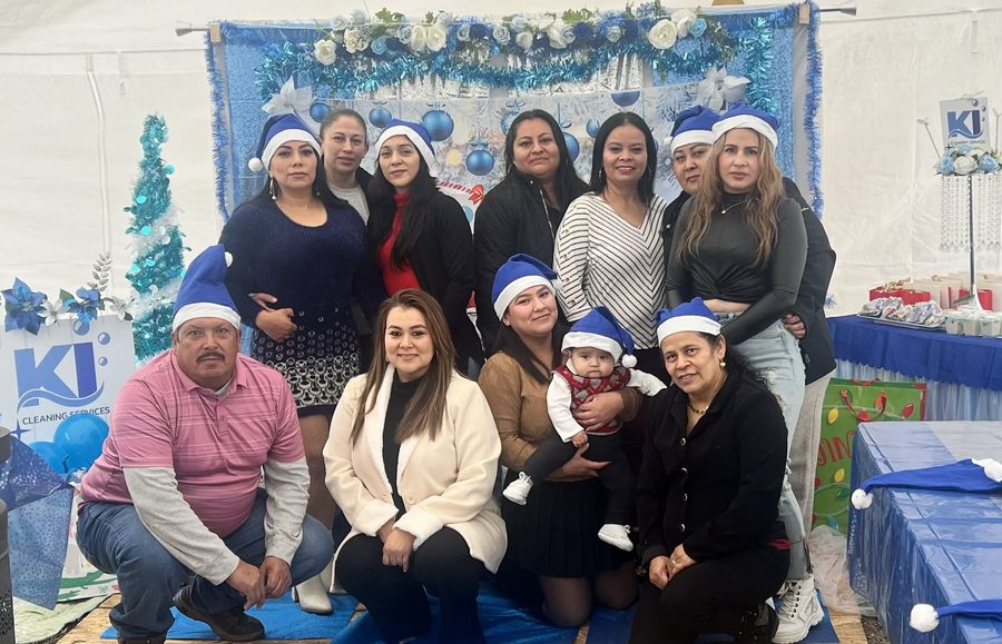 The KI Cleaning Services team and their families gathered together at their holiday celebration